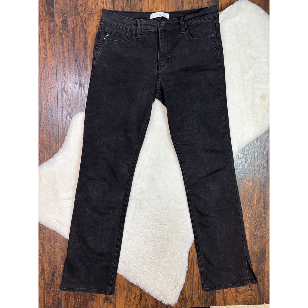 Kancan Jeans 11/29 Faded Black Erin Mid-Rise Bootcut Stretch Ankle Slit Women